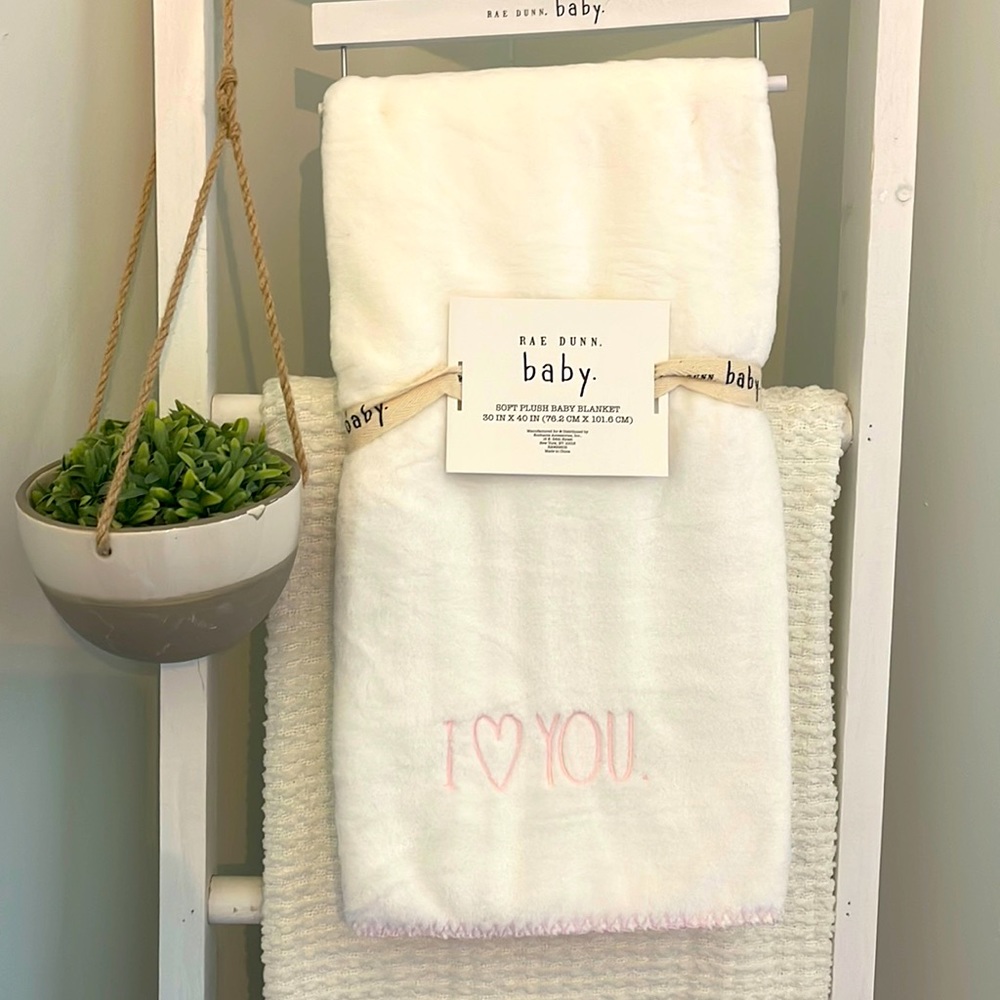 Rae Dunn Plush Baby Blanket
